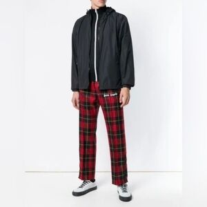 Palm Angels Plaid Track Pants Red 100% Virgin Wool Sz 38 US / 54 EU